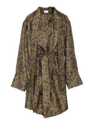 SAINT LAURENT: knee length dresses - Paisley Motif Silk Dress