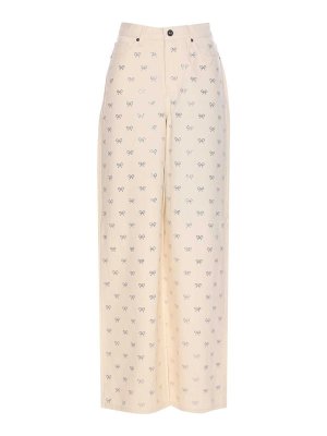 Self Portrait: Jeans évasés - Jean Bootcut - Blanc