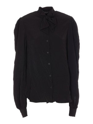 BALENCIAGA: shirts - Black Shirt With Frontal Buttons Closure