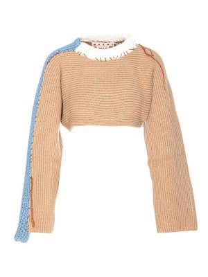 Marni: Pull col rond - Pull Col Rond - Beige