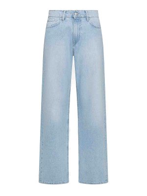 デニム・ジーパン DONDUP Women Denim Pants DP619 DF0261 IN5800 Blue Amber wide-leg stretch denim jeans for women, blue | Dondup