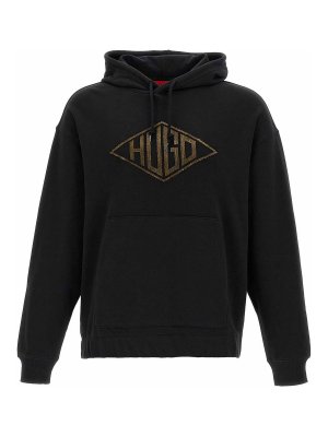 パーカー・フーディ PHILIPP PLEIN Logo patch hoodie (PAECMJB3612PTE003N 0202) Philipp Plein Logo Patch Hoodie - Black | PAECMJB3611PTE003N0202