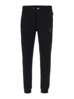 PHILIPP PLEIN: tracksuit bottoms - Logo Patch Joggers