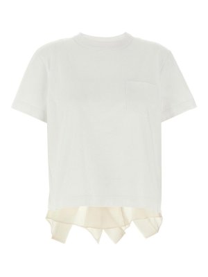 Sacai: t-shirts - Flounced T-Shirt
