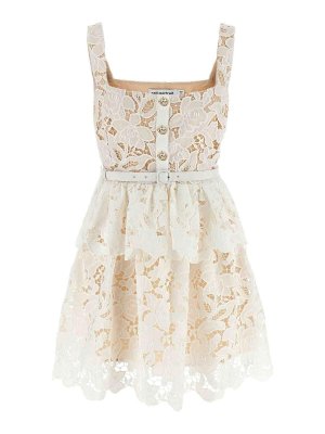 Self Portrait: short dresses - White Lace Tiered Mini Dress