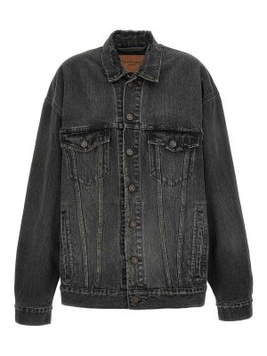 BALENCIAGA: blazers - Denim Jacket With Used Effect