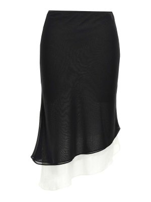 Bottega Veneta Cotton Check Skirt - White - Women