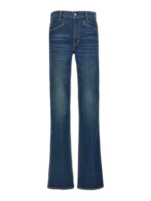 デニム・ジーパン ETRO SS25 Flared jeans (WRNB0022AD283 S8280) FLARED JEANS WITH EMBROIDERED REAR LOGO | Denim | ETRO