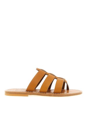 サンダル・ミュール DOLCE  GABBANA Women Sandals CQ0608 AW5768Z093 Beige LEATHER DG LOGO SANDALS CQ0608/AW5768Z093 | Bruna Rosso