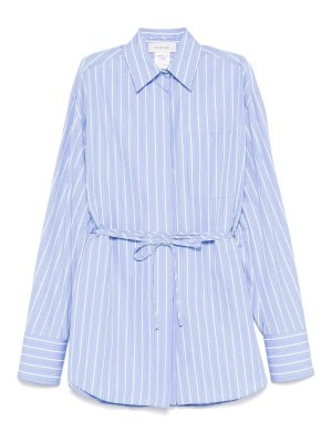 Tシャツ・カットソー SPORTMAX Women Tunic Tops 2512191051022 BLUE Striped poplin shirt, light blue | Sportmax