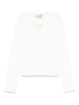 TWINSET: Escotes barcos - Suéter Con Escote Barco - Plata