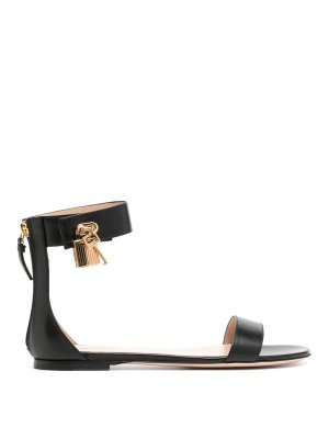 サンダル TOM FORD Calf Leather Sandals Black Tom Ford - Embellished leather sandals TOM FORD