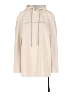 RICK OWENS: Sweatshirts & Sweaters - Hooded sweatshirt with lace