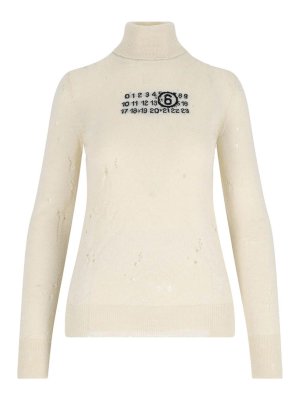MM6 MAISON MARGIELA: Col bateau - Pull Col Bateau - Blanc