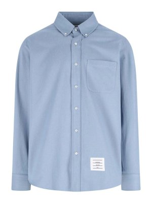 THOM BROWNE: shirts - Denim Logo shirt