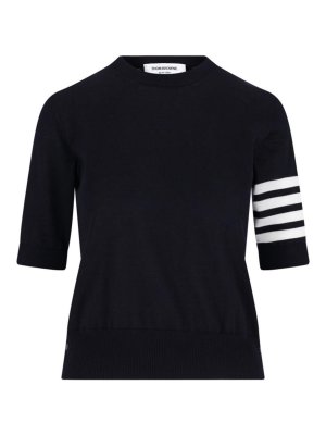 THOM BROWNE: Col bateau - Pull Col Bateau - Bleu