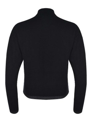 Pinko: Strickpullover mit Rundhalsausschnitt - Rundhalspullover - Schwarz