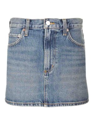 Alexander Mcqueen Denim Mini Skirt - Light Blue