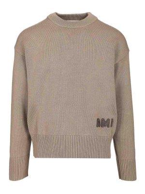 AMI PARIS: Felpe e maglie - Maglione con logo ricamato