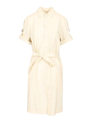 BURBERRY: abiti al ginocchio - Vestito  da camicia a miscela di seta