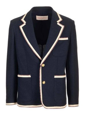 VALENTINO GARAVANI: casual jackets - Single-Breasted Jacket In Cotton Jersey