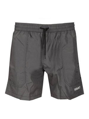 VERSACE: beach accessories - Baroque Reversible Beach Bermuda Shorts