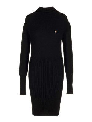 【送料&関税込】Simone Rocha Ribbed Multi Snap Bias Cut Dres Simone Rocha Ribbed Multi Snap Bias Cut Dress | 73190573BLACK