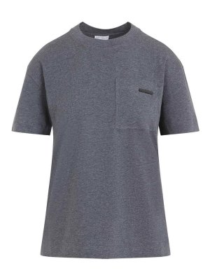 Tシャツ・カットソー BRUNELLO CUCINELLI Monile ribbed T-shirt (MPTC8BJ310 CV563) Brunello Cucinelli Monile Ribbed T-Shirt - Grey