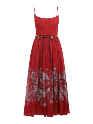 ZIMMERMANN: knee length dresses - Rhiannon Corset Midi Dress