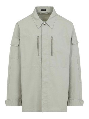 BALENCIAGA: shirts - Long Sleeves Military Shirt