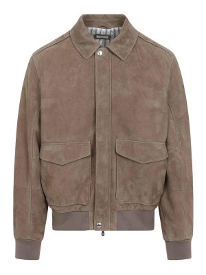 BRUNELLO CUCINELLI: casual jackets - Leather Bomber Jacket