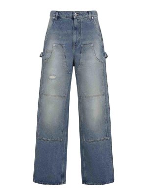MOSCHINO: Jeans évasés - Jean Bootcut - Bleu
