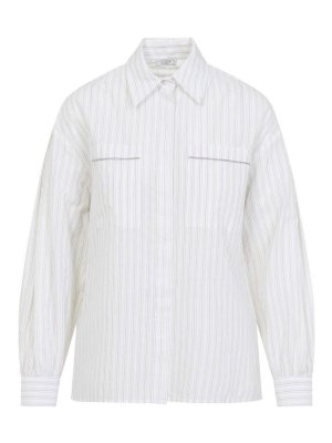 Peserico Cropped Shirt - White - Women | S06706C8928C01