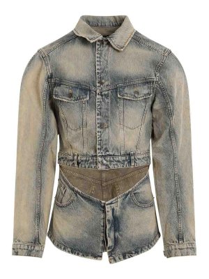 EGONLAB: casual jackets - Cutout Denim Jacket