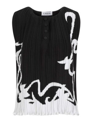 LANVIN: Top e canotte - Top pieghevole senza maniche