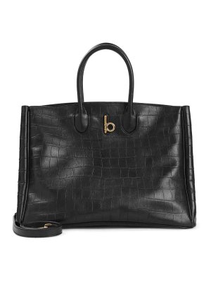 24AW new/Burberry クロコ調レザーショルダーバッグ Bag Black Burberry ブラックレザーショルダーバッグ