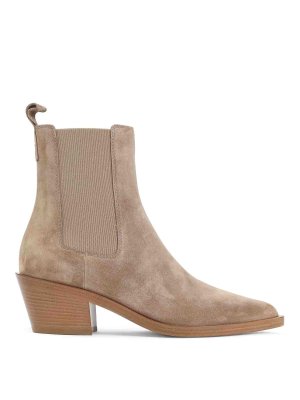 Gianvito Rossi: ankle boots - Suede Leather Ankle Boots