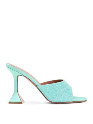 AMINA MUADDI: sandals - Lupita Crystal Dust 95 Sandals