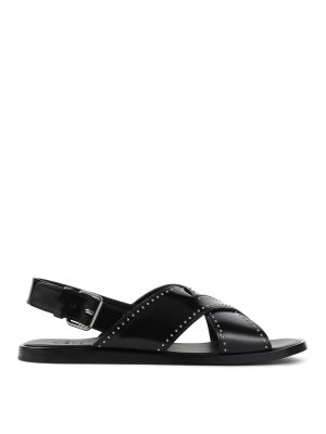 サンダル・ミュール Church's SS25 Church's Sandals Black (DX0113 9QLF0AAB) Burnt Suede Sandal | Church's