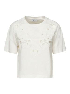 DONDUP: t-shirts - Cropped T-Shirt In Cotton Jersey