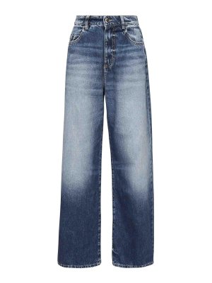 デニム・ジーパン ALAIA ROUNDED BLUE JEANS WITH FADED EFFECT ALAÏA BLEU VINTAGE ROUND JEANS IN STONE DENIM |ALAÏA US