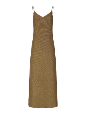 Max Mara: knee length dresses - Slip Dress In Jacquard Jersey