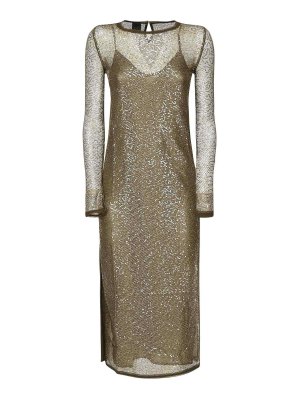 Pinko: knee length dresses - Sequin Mesh Midi Dress