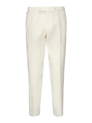 SANTANIELLO: casual trousers - Linen Pleated Trousers