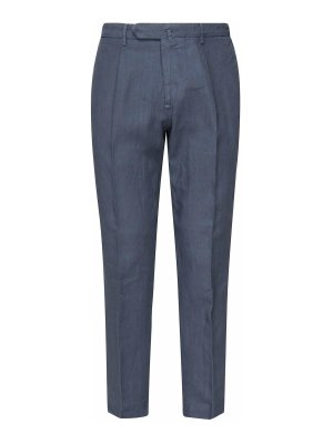 SANTANIELLO: casual trousers - Linen Pleated Trousers