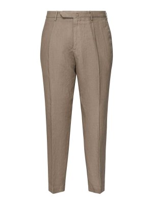 SANTANIELLO: casual trousers - Linen Pleated Trousers