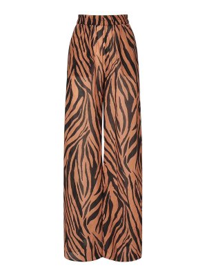 THE ANDAMANE: casual trousers - Wiley Wide Leg Zebra Print Pants
