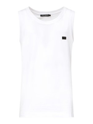 DOLCE & GABBANA: Tops & Tank tops - Oversized Tank Top With Logo Plaque