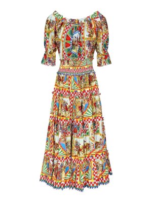 DOLCE & GABBANA: ニーレングスドレス - 膝丈ドレス - マルチカラー