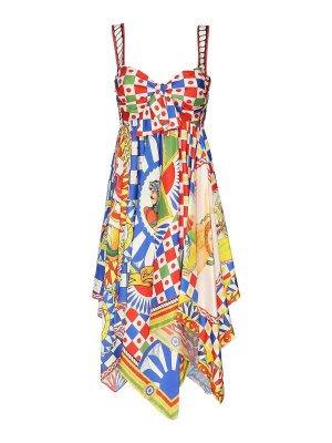 DOLCE & GABBANA: knee length dresses - Carretto Print Silk Dress